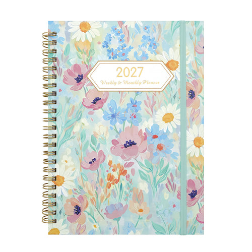 2027 A5 Spiral Weekly Planner — Butterflies & Blooms