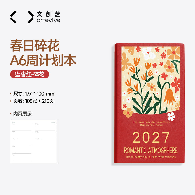 2027 A6 Weekly Planner — Minimal Floral Edition