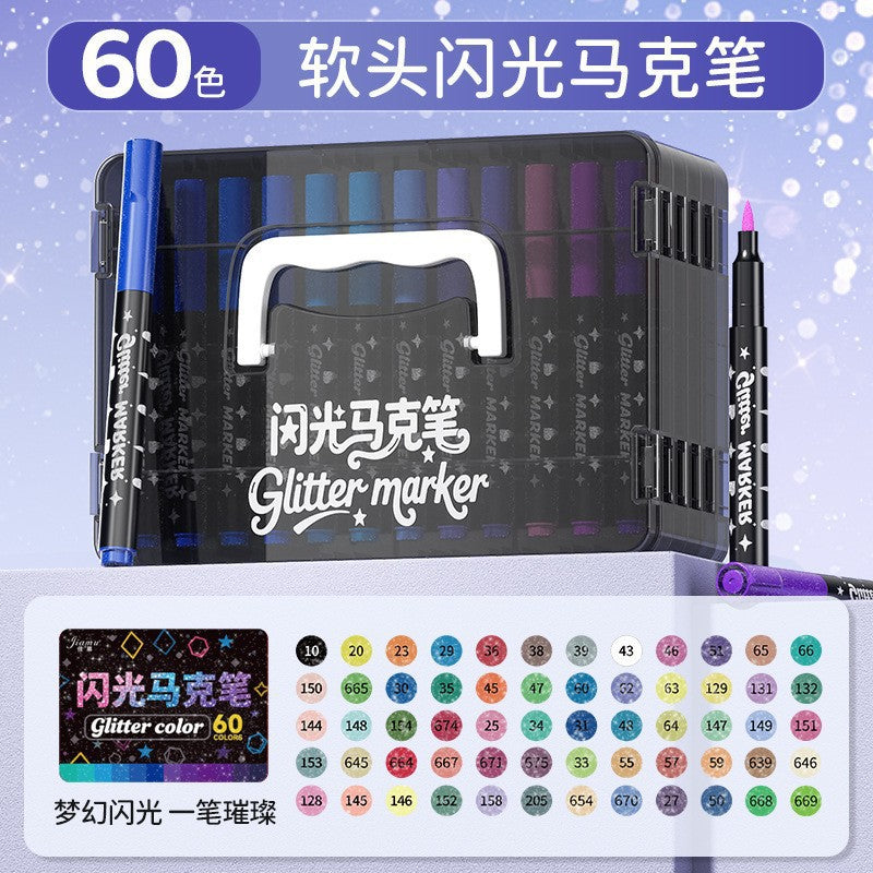 Glitter Acrylic Paint Markers (Soft Tip)