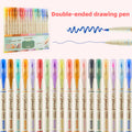 Dual-Tip Brush & Liner Pens — 18 Vintage Shades