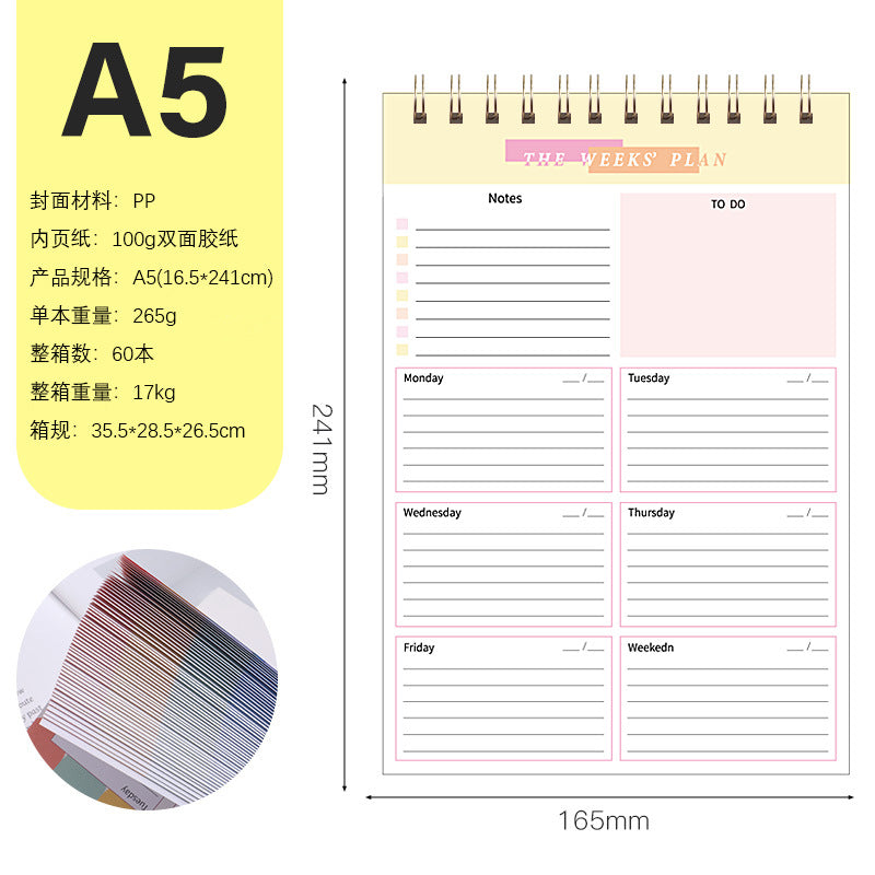 Desk Weekly Planner Pad (Twin-Wire Binding)
