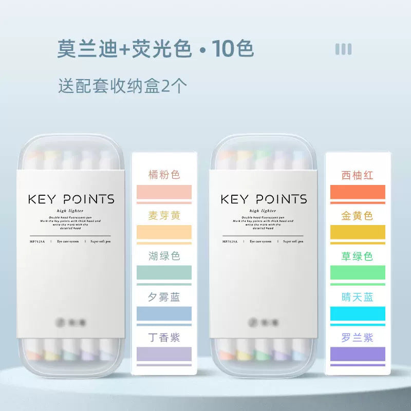 Morandi & Macaron Dual-Tip Highlighters (with Tabs)