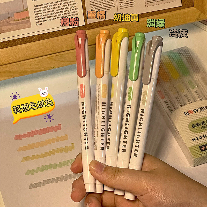 Dual-Tip Aesthetic Highlighter Sets