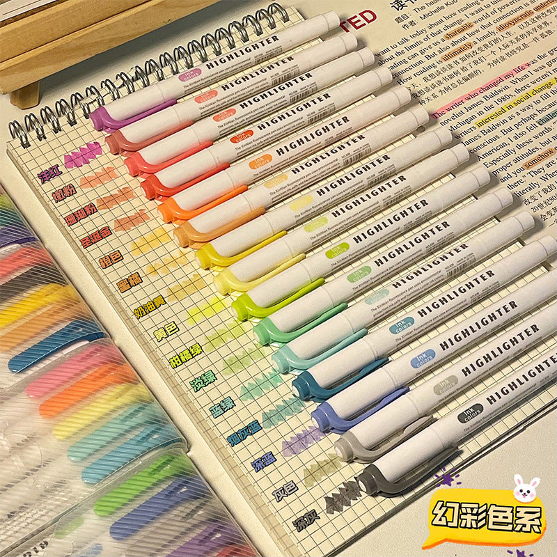 Dual-Tip Aesthetic Highlighter Sets