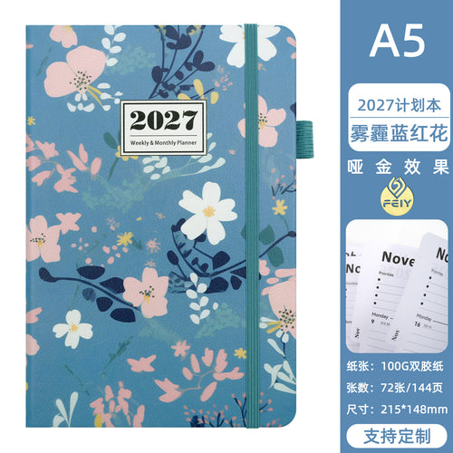 2027 A5 Weekly Planner — Floral Hardcover