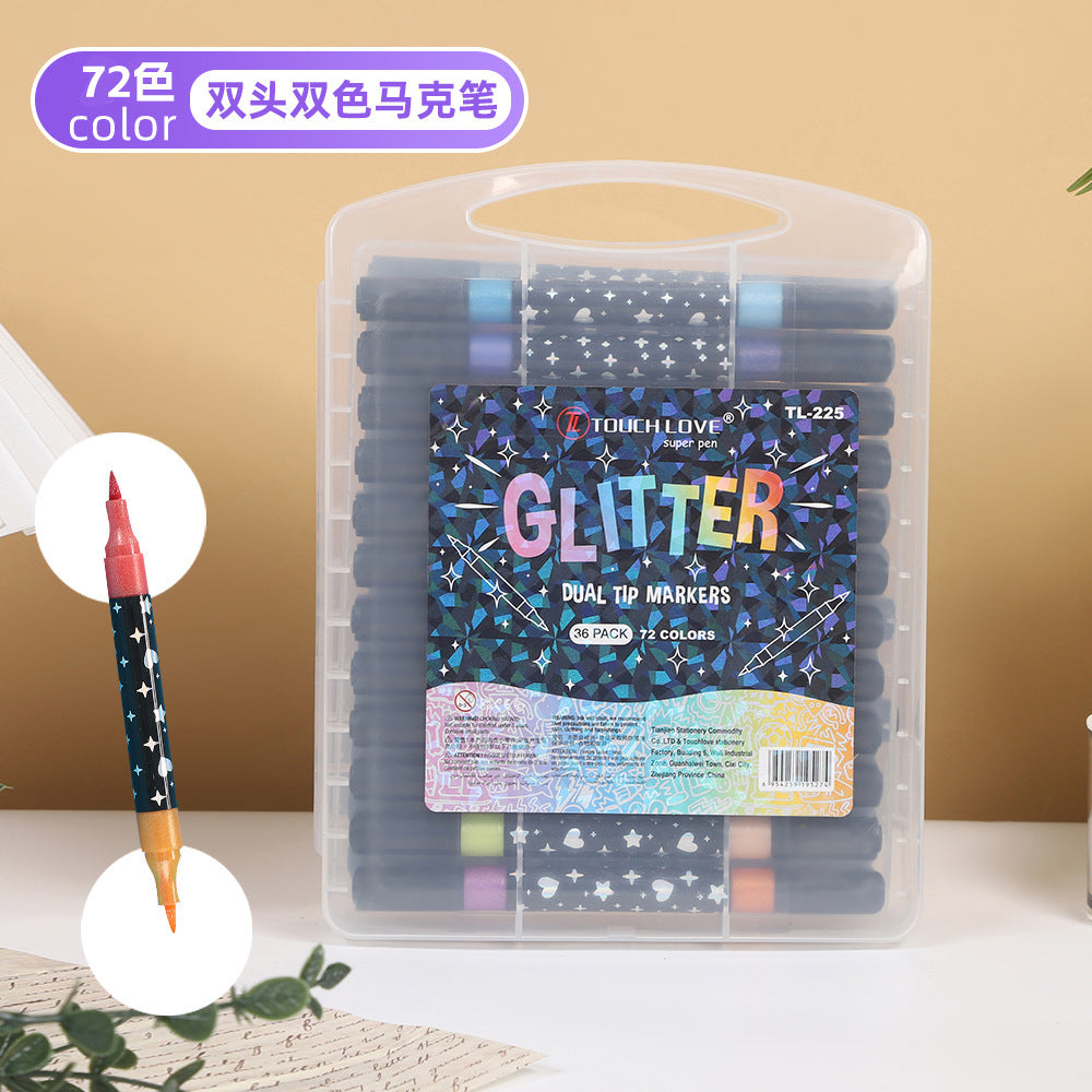 Dual-Tip Glitter Highlighter Pens