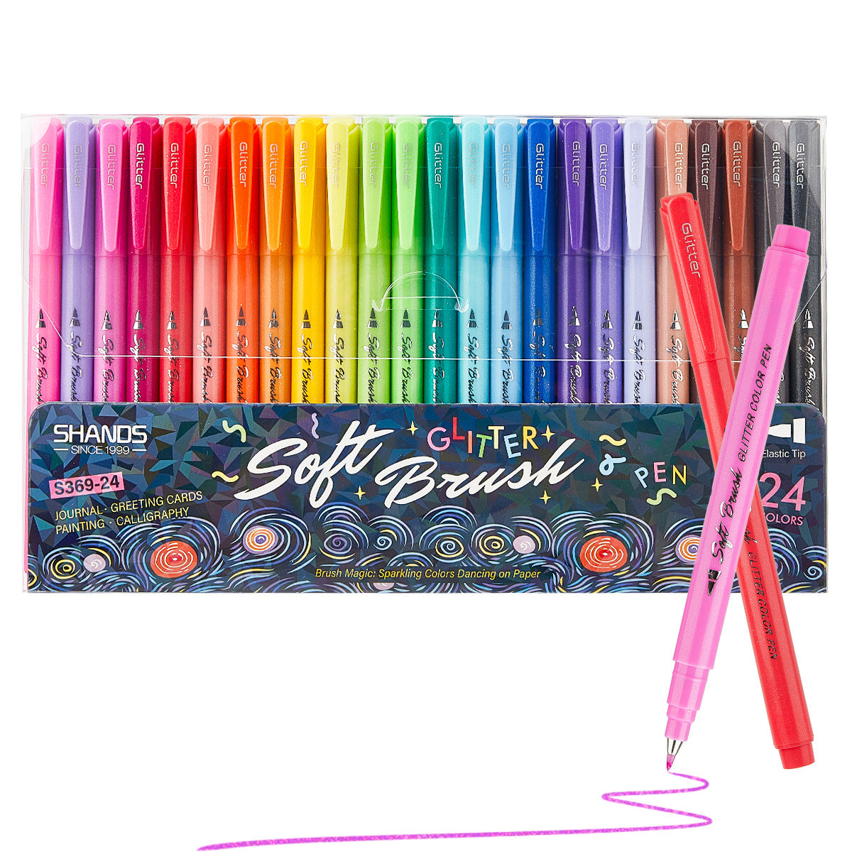 Glitter Soft Brush Pens Set