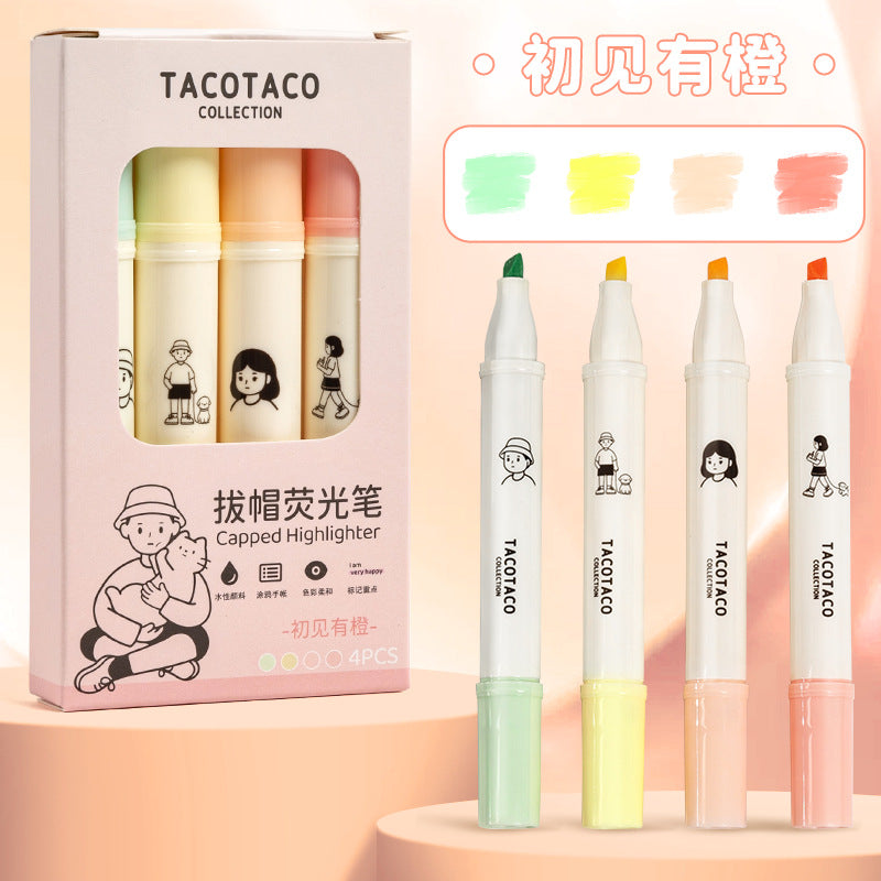 Retractable Aesthetic Highlighters (Morandi & Macaron)