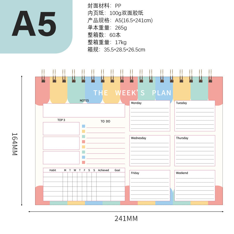 Desk Weekly Planner Pad (Twin-Wire Binding)