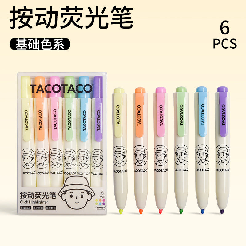 Retractable Aesthetic Highlighters (Morandi & Macaron)