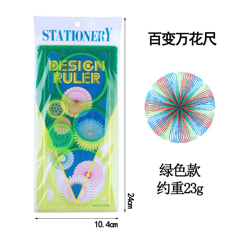 Transparent Flower Spirograph Rulers