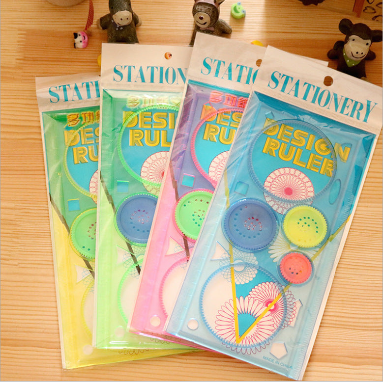Transparent Flower Spirograph Rulers