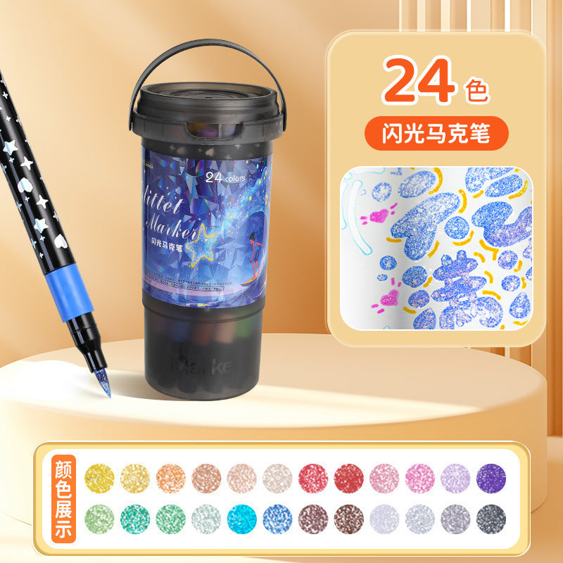 Glitter Acrylic Markers — Bucket Set