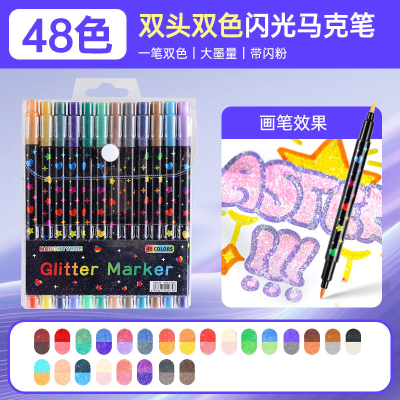 Dual-Color Glitter Markers (Box Set)