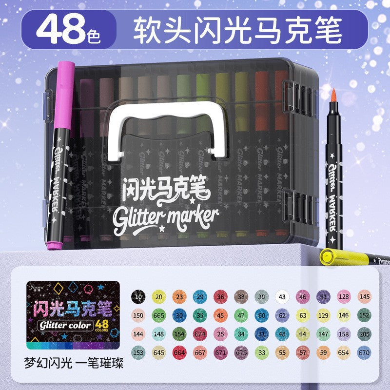 Glitter Acrylic Paint Markers (Soft Tip)