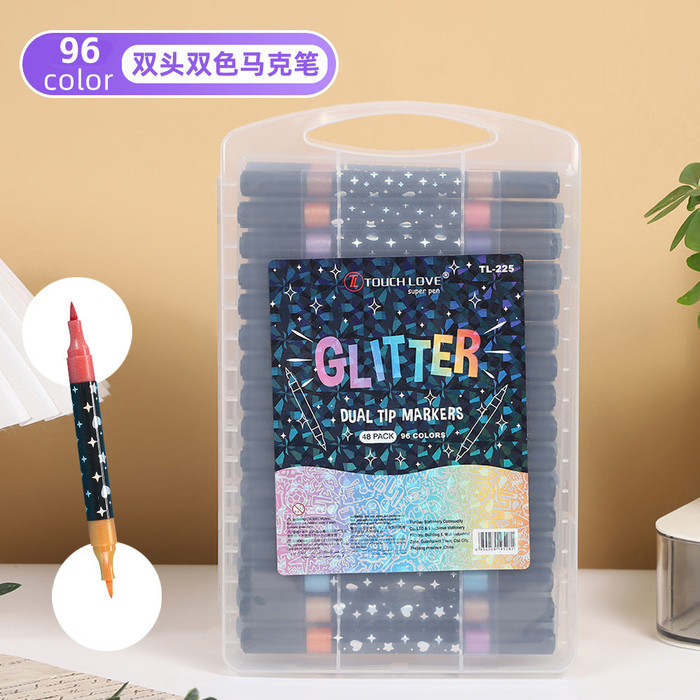 Dual-Tip Glitter Highlighter Pens