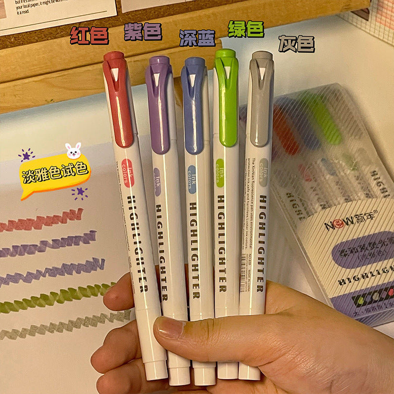 Dual-Tip Aesthetic Highlighter Sets