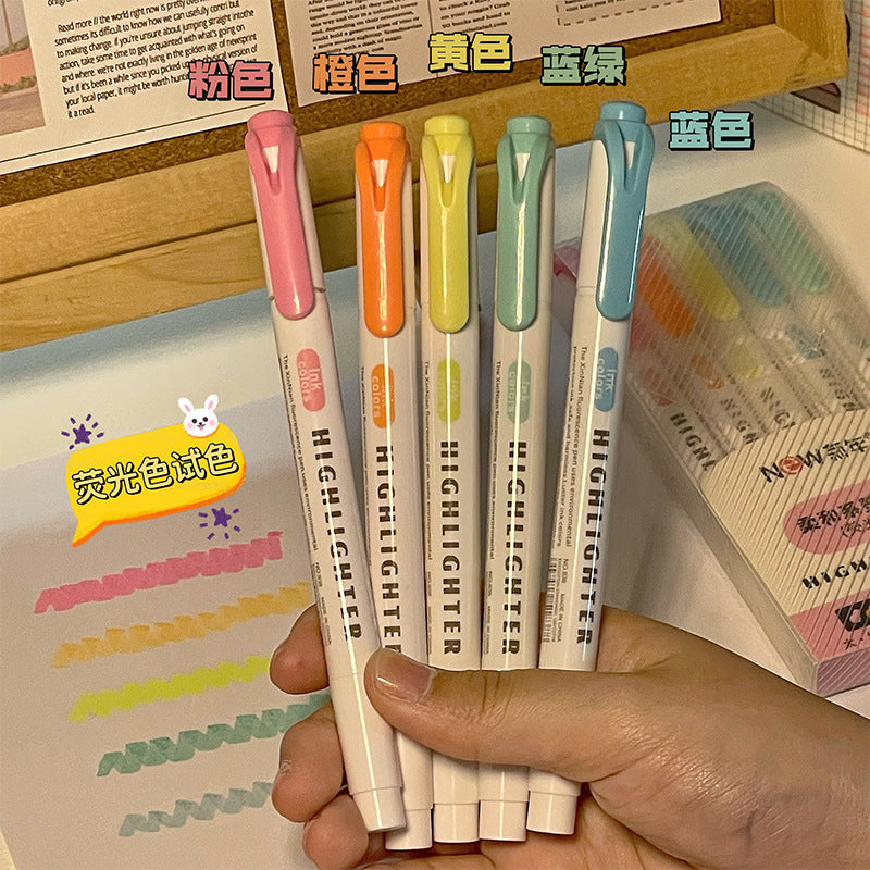 Dual-Tip Aesthetic Highlighter Sets