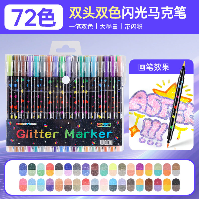 Dual-Color Glitter Markers (Box Set)