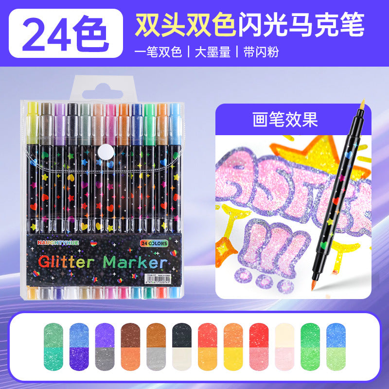 Dual-Color Glitter Markers (Box Set)