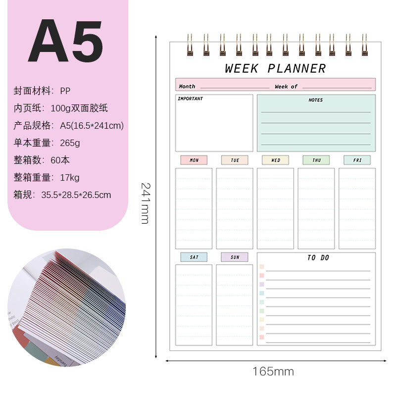 Desk Weekly Planner Pad (Twin-Wire Binding)