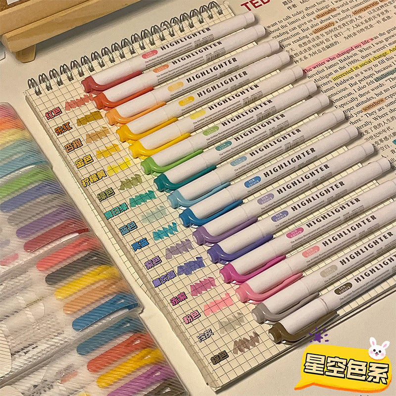 Dual-Tip Aesthetic Highlighter Sets