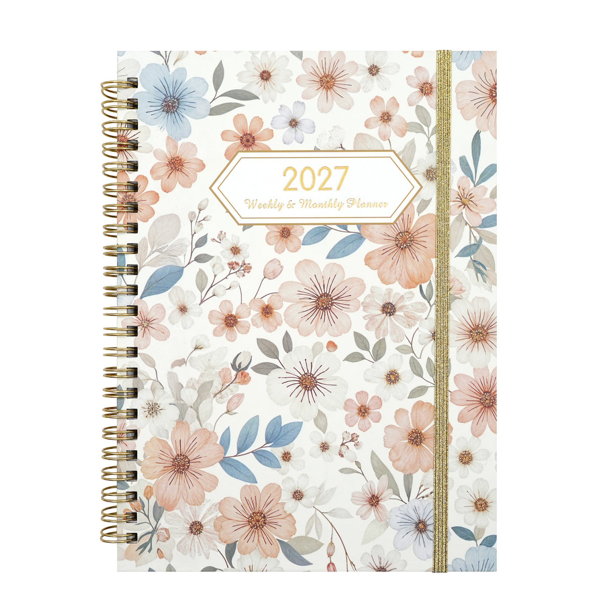 2027 A5 Spiral Weekly Planner — Butterflies & Blooms