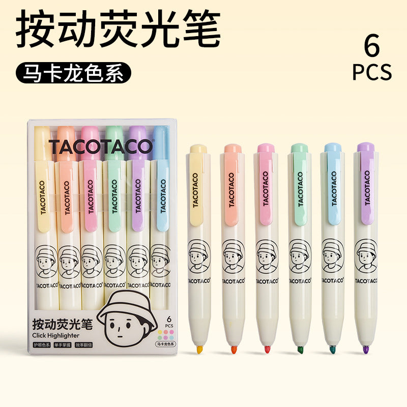 Retractable Aesthetic Highlighters (Morandi & Macaron)