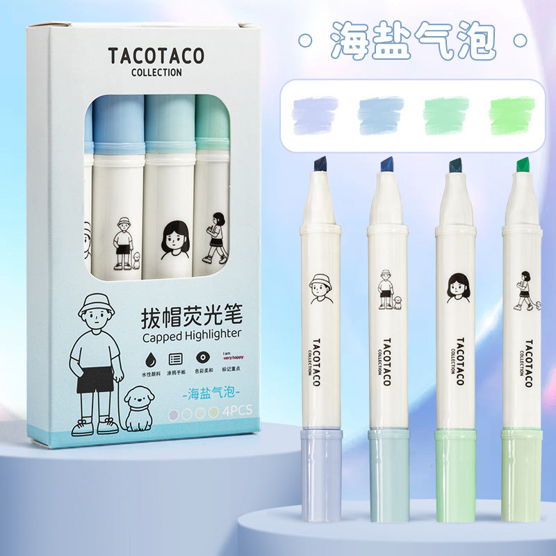 Retractable Aesthetic Highlighters (Morandi & Macaron)