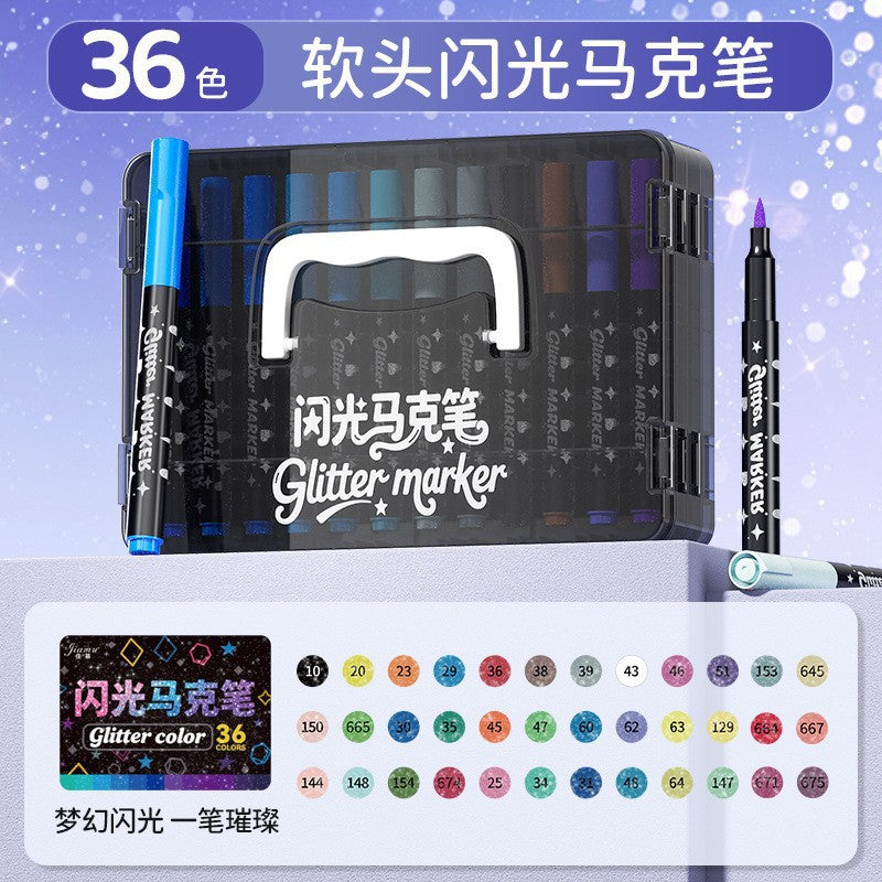 Glitter Acrylic Paint Markers (Soft Tip)
