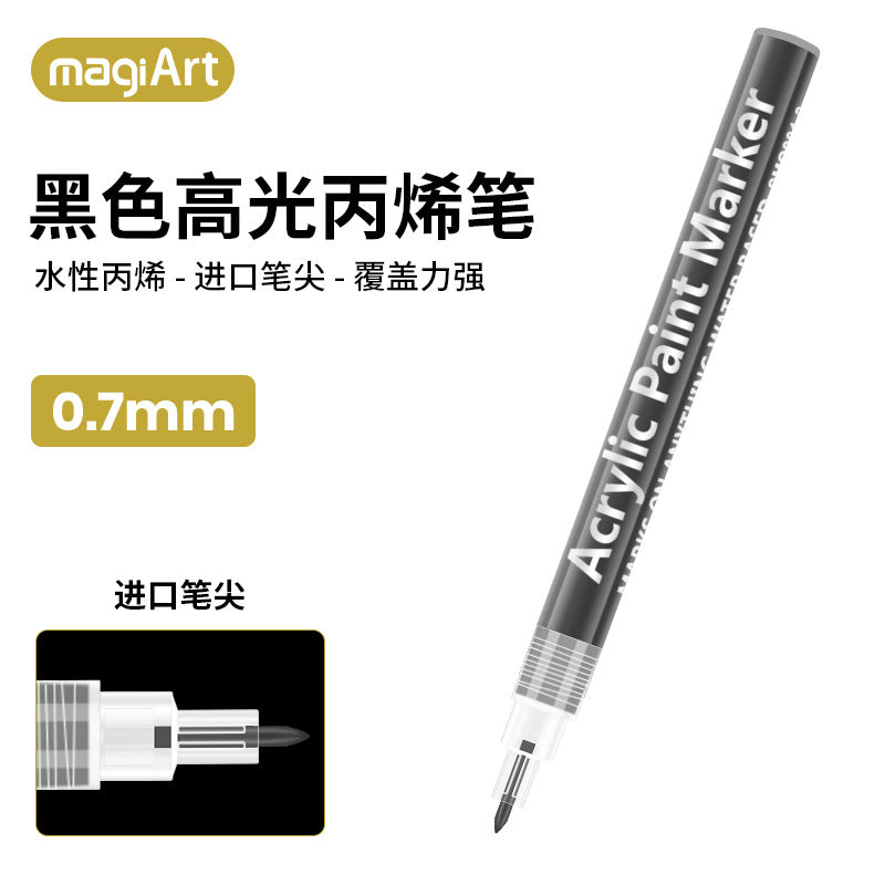 Acrylic Highlight Pen — White, Black, Gold & Silver
