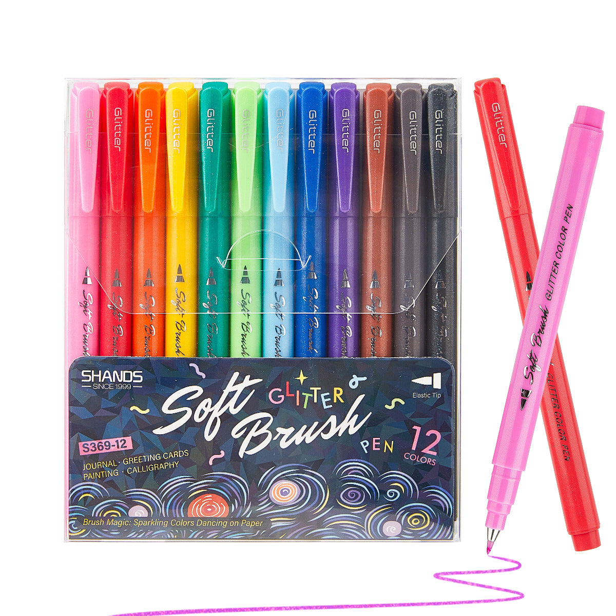 Glitter Soft Brush Pens Set