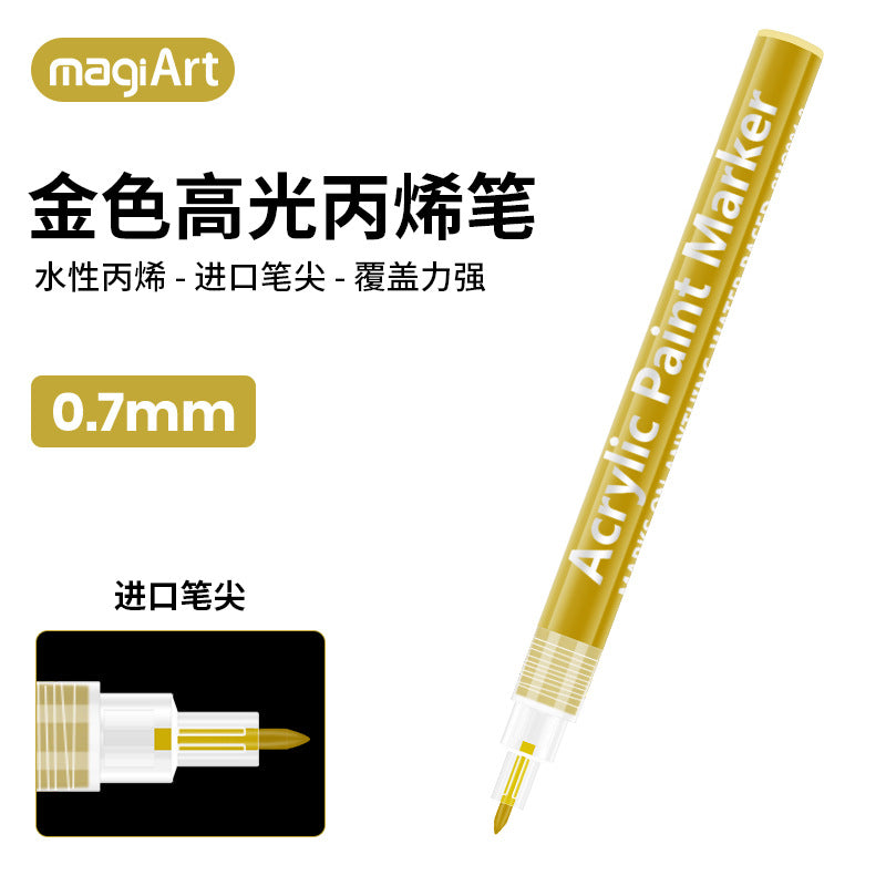 Acrylic Highlight Pen — White, Black, Gold & Silver