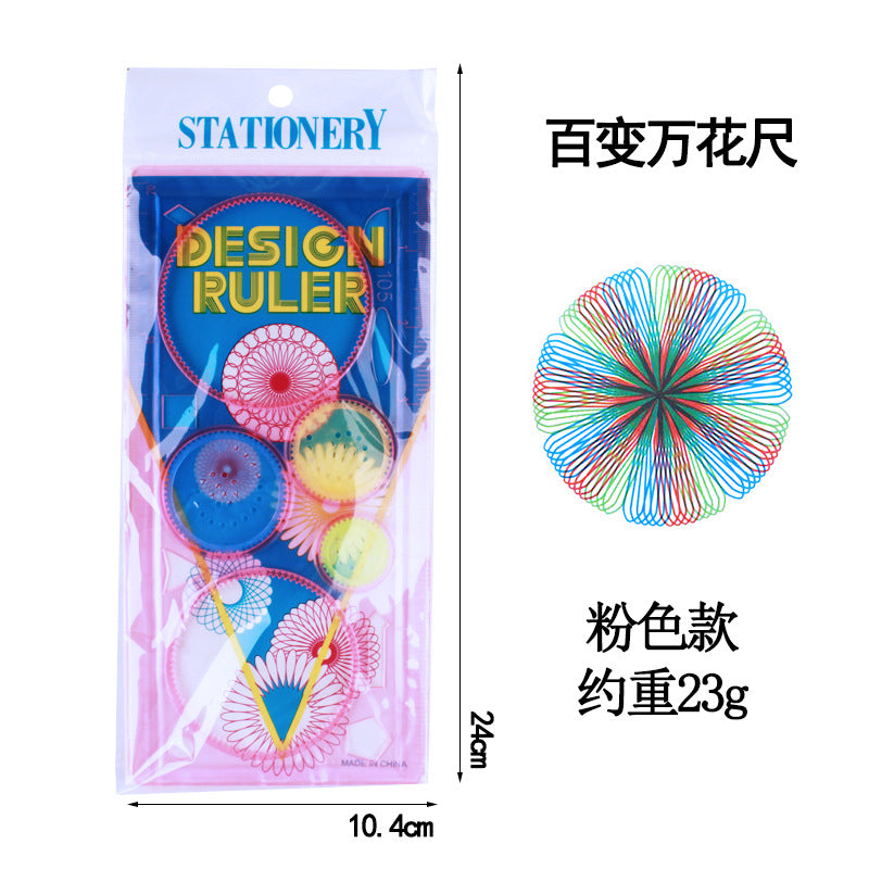 Transparent Flower Spirograph Rulers