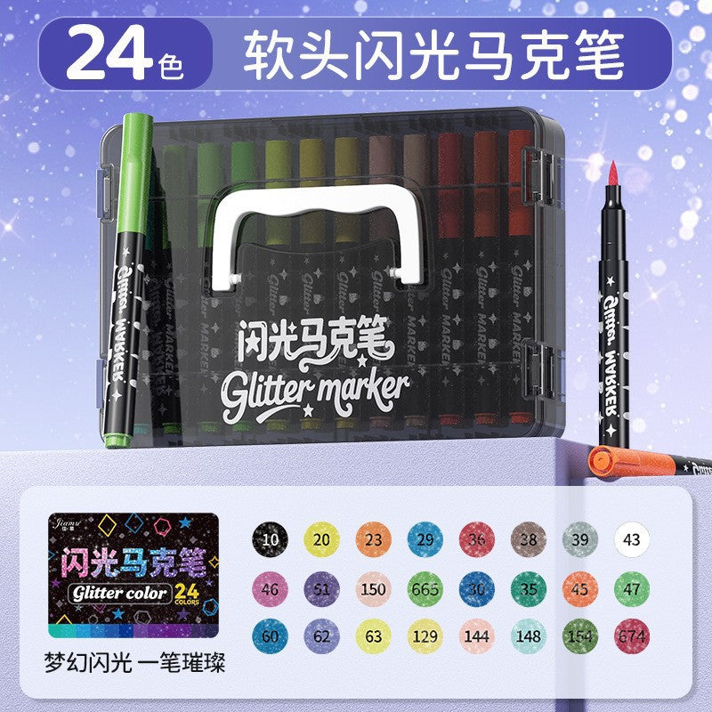 Glitter Acrylic Paint Markers (Soft Tip)